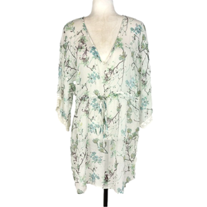 Zara sheer pale green tunic top
